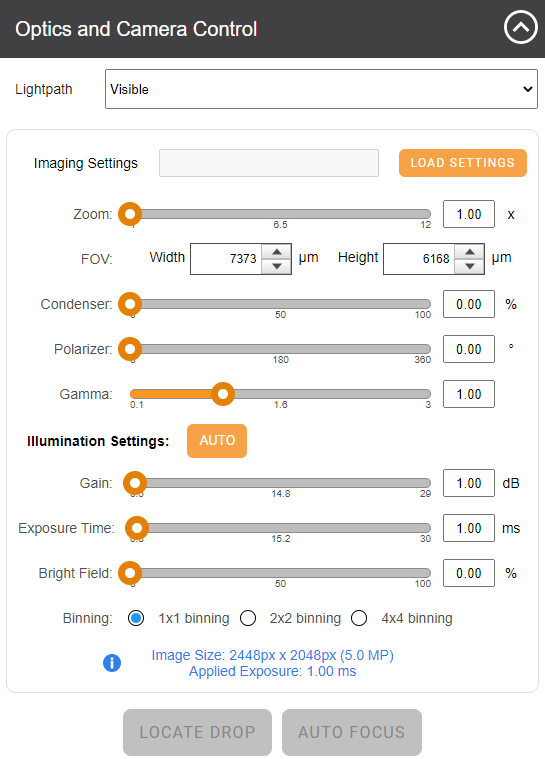 Using Optics and Camera Control to Fine-tune the Live Image